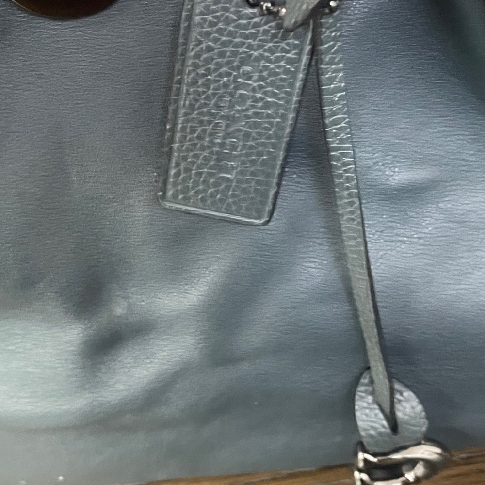 Coach Dark Teal Leather Satchel - Picture 9 of 16